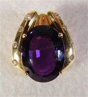 14kt Amethyst and Diamond Pendant