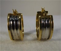 14kt Wide Hoop Earrings