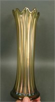 Northwood Russet  Green Thin Rib Vase