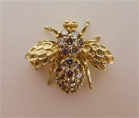 14kt Diamond Bumble Bee Pendant