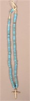 Trade Bead Necklace of Antique Blue Glass