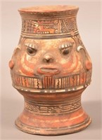 Contemporary Costa Rican Indian Made "Head Pot"