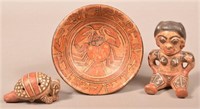 3 Well Made Costa Rican Pottery Items