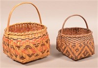2 Older Cherokee Split River Cane Baskets