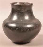Vintage Santa Clara Pueblo "Blackware" Pottery Jar