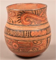 Replicated Meso-American Pottery Jar 7" x 6 3/4"