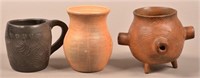 3 pcs. Vintage Cherokee/ Catawba Pottery - Cup Vas
