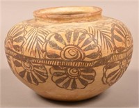 Antique Northern Mexican Pottery Jar w/ Stylized F