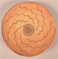 Antique Pim Coiled Basket, Shallow Bowl Form Radia