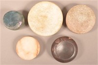 5 Stone "Discoidals" of Various Stone Varieties, F