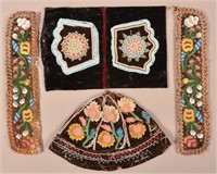 Various 19th Cent. Beaded Items, Cuff Panels, Skul