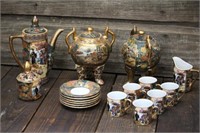 Royal Satsuma Gold Leaf Teapot Set