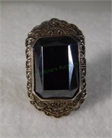 Sterling Silver Deco Style Hematite Ring
