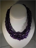 Natural Amethyst Beaded Necklace Lot