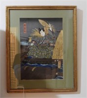 Original Japanese wood block print by Toyokuni