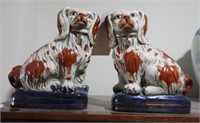 Pair of English Staffordshire dogs 9”