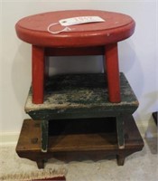 (3) Primitive step stools