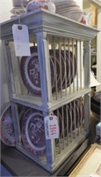 Contemporary wooden two tier plate/china rack