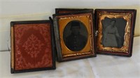 (2) Small Daguerreotypes one of Civil War soldier