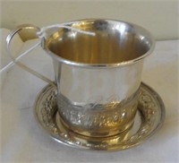 Sterling silver baby cup and Steiff sterling