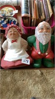 Ceramic Santa and Mrs. clause