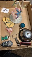 Miscellaneous lot box bell knife keychains little