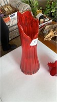 Red vase mid century modern