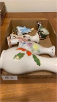 A lot box of ceramic vases and figurines
