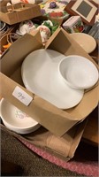For Corel dishes and two bowls along with odds