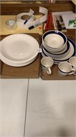 Two boxes of dinnerware dishes plates Bowls