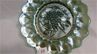 Imperial Heavy Grape 11" green chop plate. Silvery