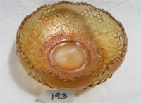 Fenton 5 1/2" mari. Mirrored Lotus round bowl