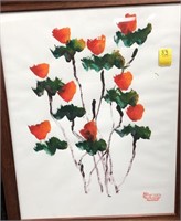 FLOWER PAINTING, PAINTED BY ELEPHANT