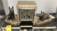ART DECO CLOCK WITH DOGS