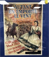 OLD GONE WITH THE WIND FRENCH POSTER