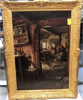 ANTIQUE OIL PAINTING, SIGNED LOWER LEFT