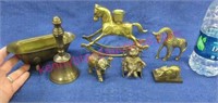 7 brass figurines & bell (smaller)