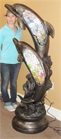 5'6"x23" Duo Of Dolphin Statue, HUGE!