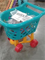 Childs shopping cart w/items