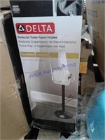 Pedestal toilet paper holder