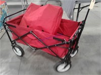 Red canvas pull type wagon