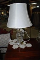 2 Lead Crystal Table Lamps With Brass Bases