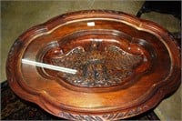 Carved Eagle Tray Top Cocktail Table