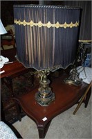 Mid-Century Marble & Metallic Based Lamp With Cher