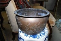 Hand Chased Oriental Copper Planter