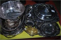 14+ Assorted Silver-Plated Serving Pcs