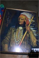 Framed & Glazed Indian Chief Print