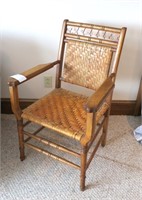 Maple armchair with hickory splint back and seat