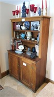 44" Oak stepback cupboard,