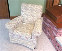 Floral upholstered armchair